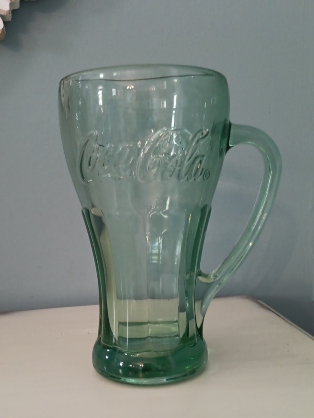 ^ Vintage Libbey Coca-Cola Coke Bottle shaped Glass with handle